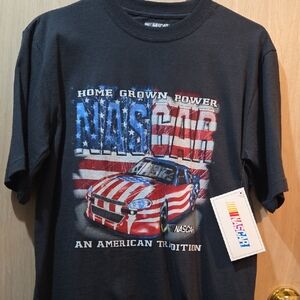 Nascar Black T-Shirt with Red, White & Blue Graphic